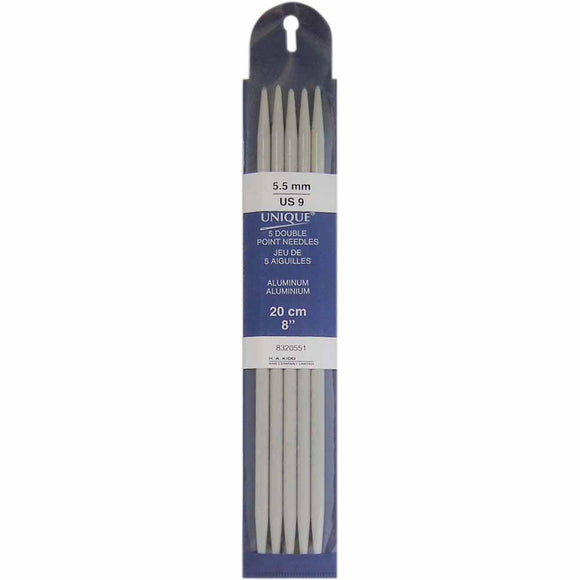 UNIQUE KNITTING Double Point Knitting Needles 20cm (8″) - Set of 5 Plastic