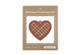 Wooden heart shape with holes embroidery thread in paper package