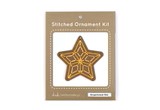 Wooden star shape with holes embroidery thread in paper package