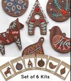 Set of 6 wooden embroidery kits