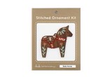 Wooden horse shape with holes embroidery thread in paper package