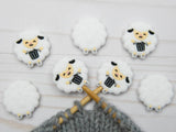 White Knitting Sheep | Stitch Stoppers