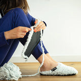 Botties slipper soles women wearing  crocheting 