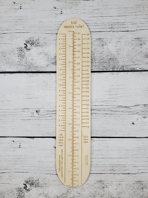 Socks Rule! - Ruler for Measuring Adult Socks