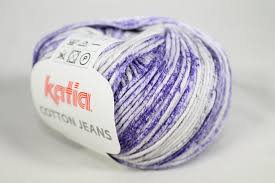 Katia Cotton Jeans Yarn colour 105 purple variegated