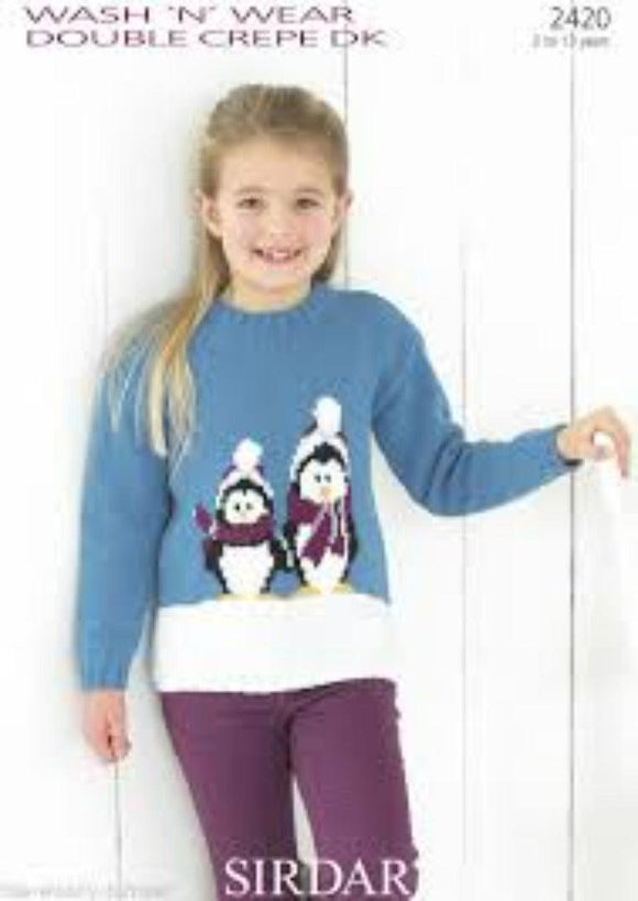 2420 Sirdar Wash 'n Wear Penguin Sweater Kit - A River Of Yarn