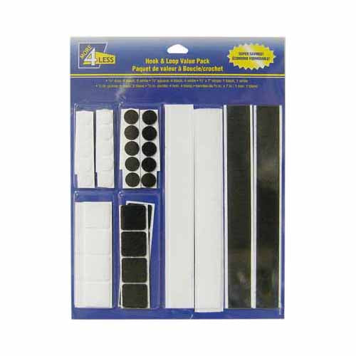 SEWING ESSENTIALS Hook & Loop Value Pack - Assorted Sizes - Black & White