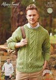 9007 Stylecraft Alpaca Tweed DK Men's Round & V-neck Sweaters pattern leaflet