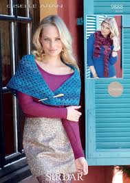 Sirdar 9888 Giselle Crochet Shawl & Scarf Pattern Kit