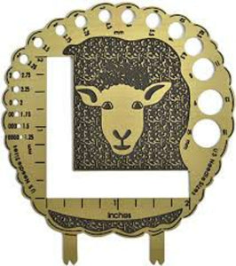 Brass Sheep Needle Gauge for knitting 