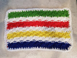 cotton white green red yellow blue knit dishcloth