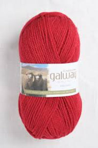 Diamond Galway Worsted yarn ball red