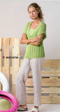 Katia Bulky Cotton Knit Vest Kit on model in green